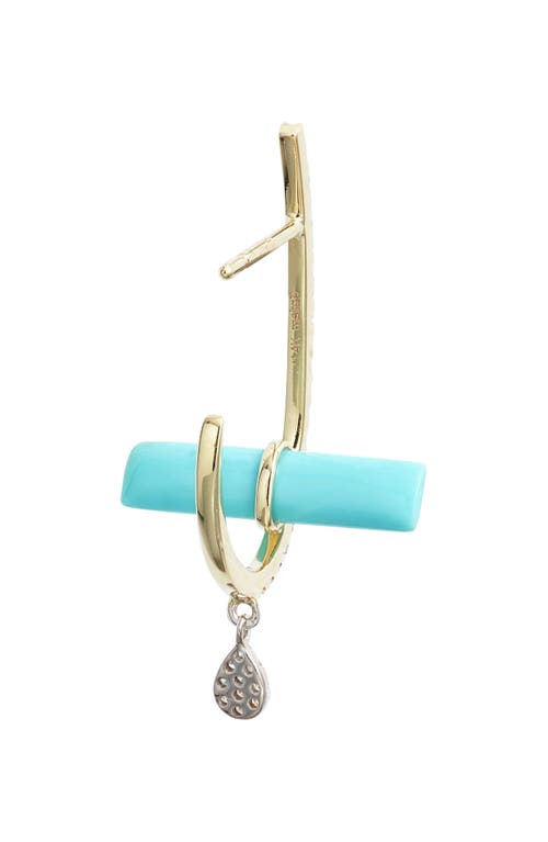 Meira T Turquoise Bar Drop Earrings In Gold