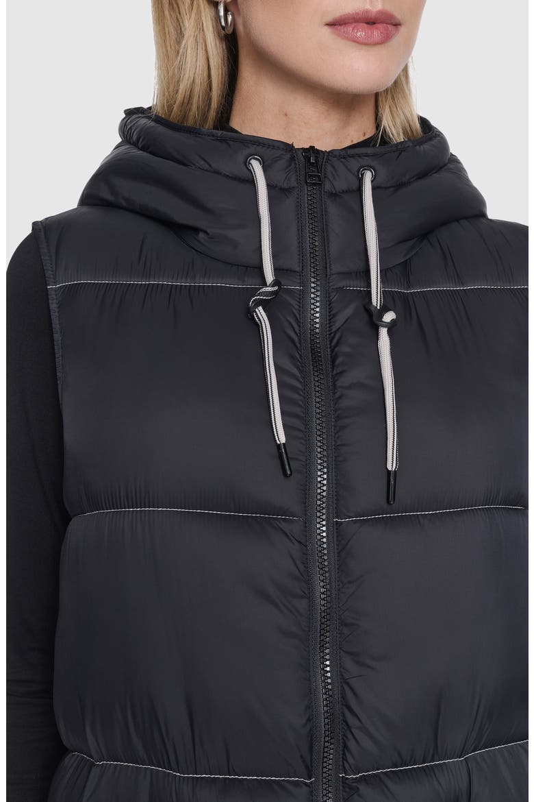 Kerr Hooded Longline Puffer Vest, Alternate, color, BLACK