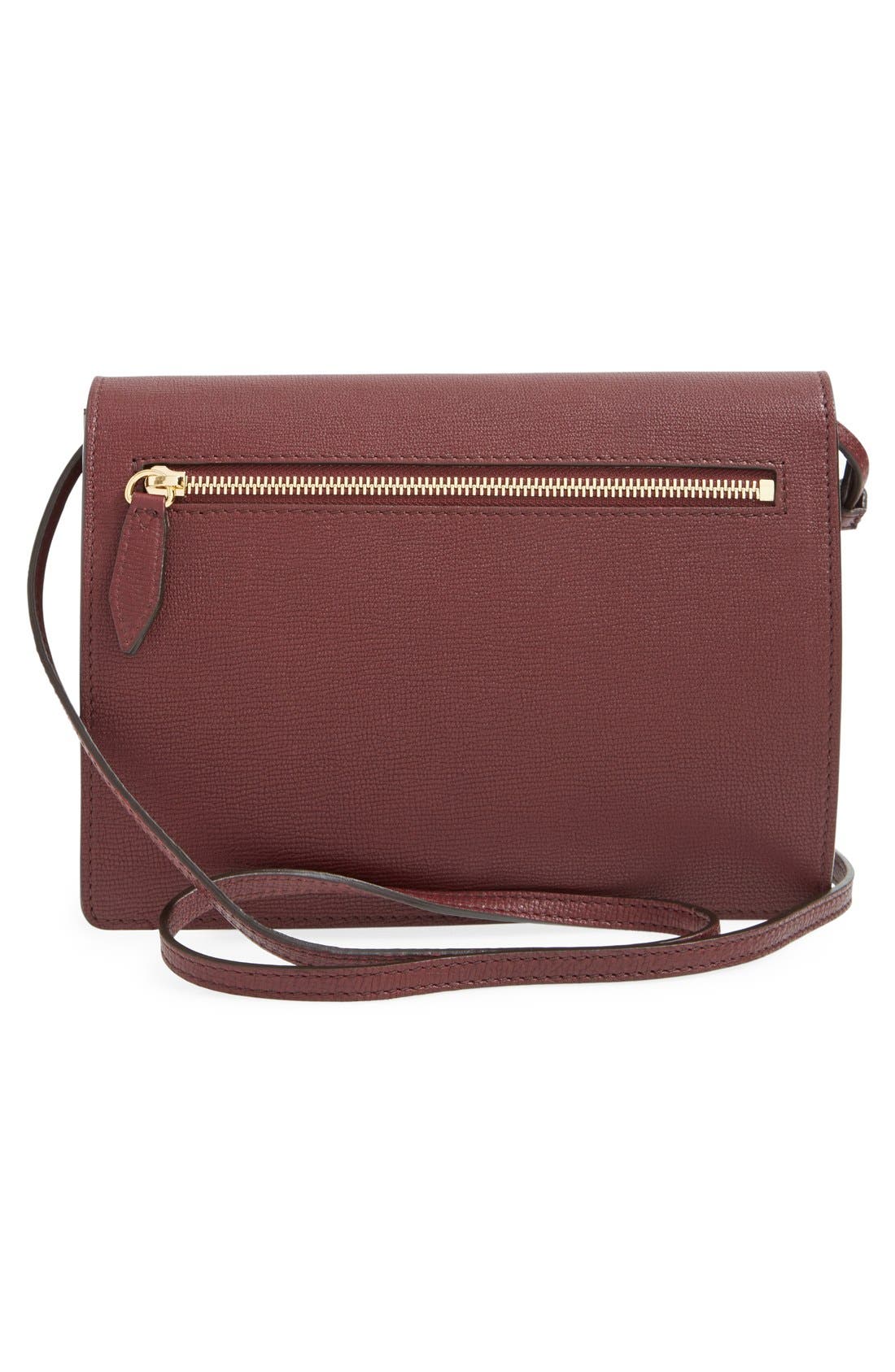 'Small Macken' Check Crossbody Bag, Alternate, color, MAHOGANY RED