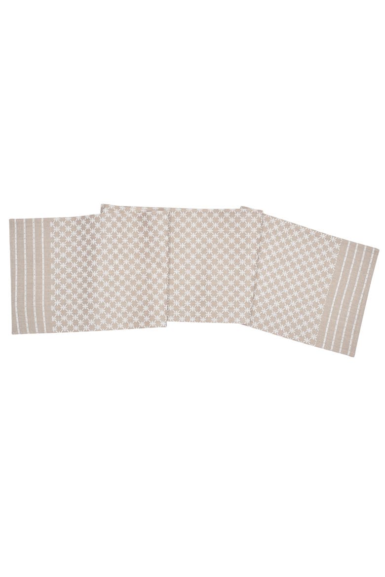 Markle Jacquard Clay Table Runner 13" x 72", Main, color, Brown