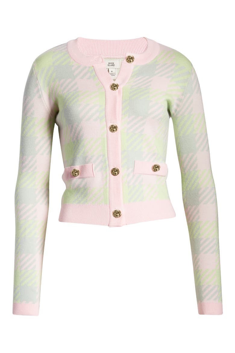 Candy Check Cardigan, Alternate, color, PINK LIGHT