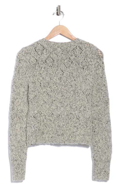 1.state Crewneck Cable Knit Sweater In Gray