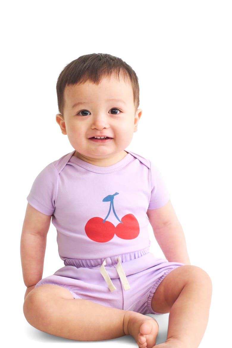 Baby Organic Bubble Short, Alternate, color, Hydrangea