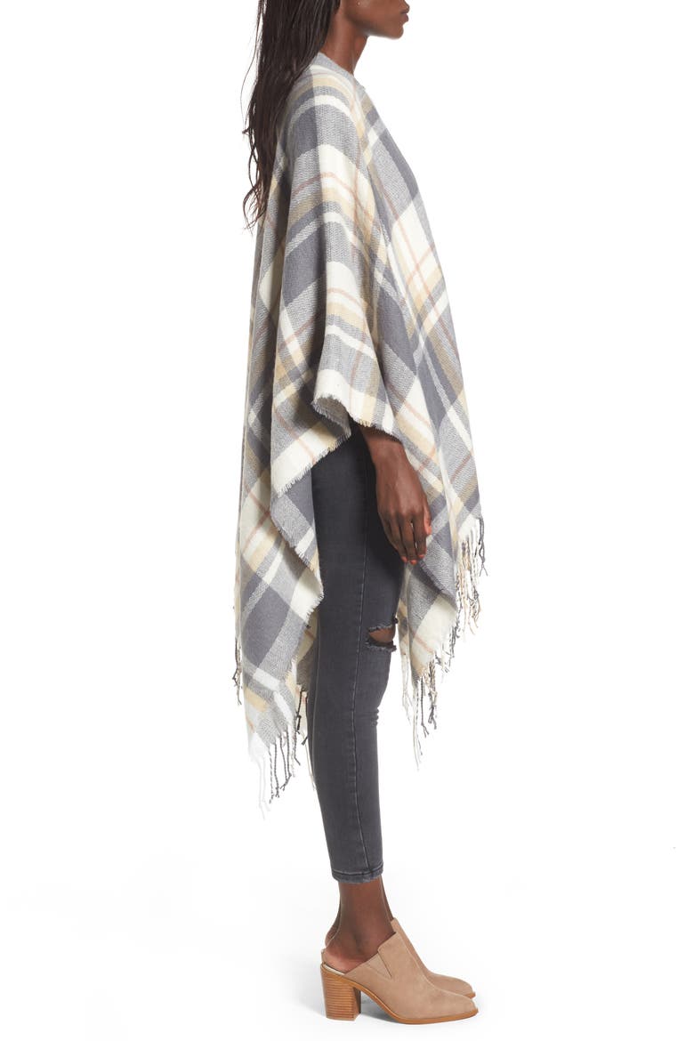 Plaid Cape, Alternate, color, GREY MULTI