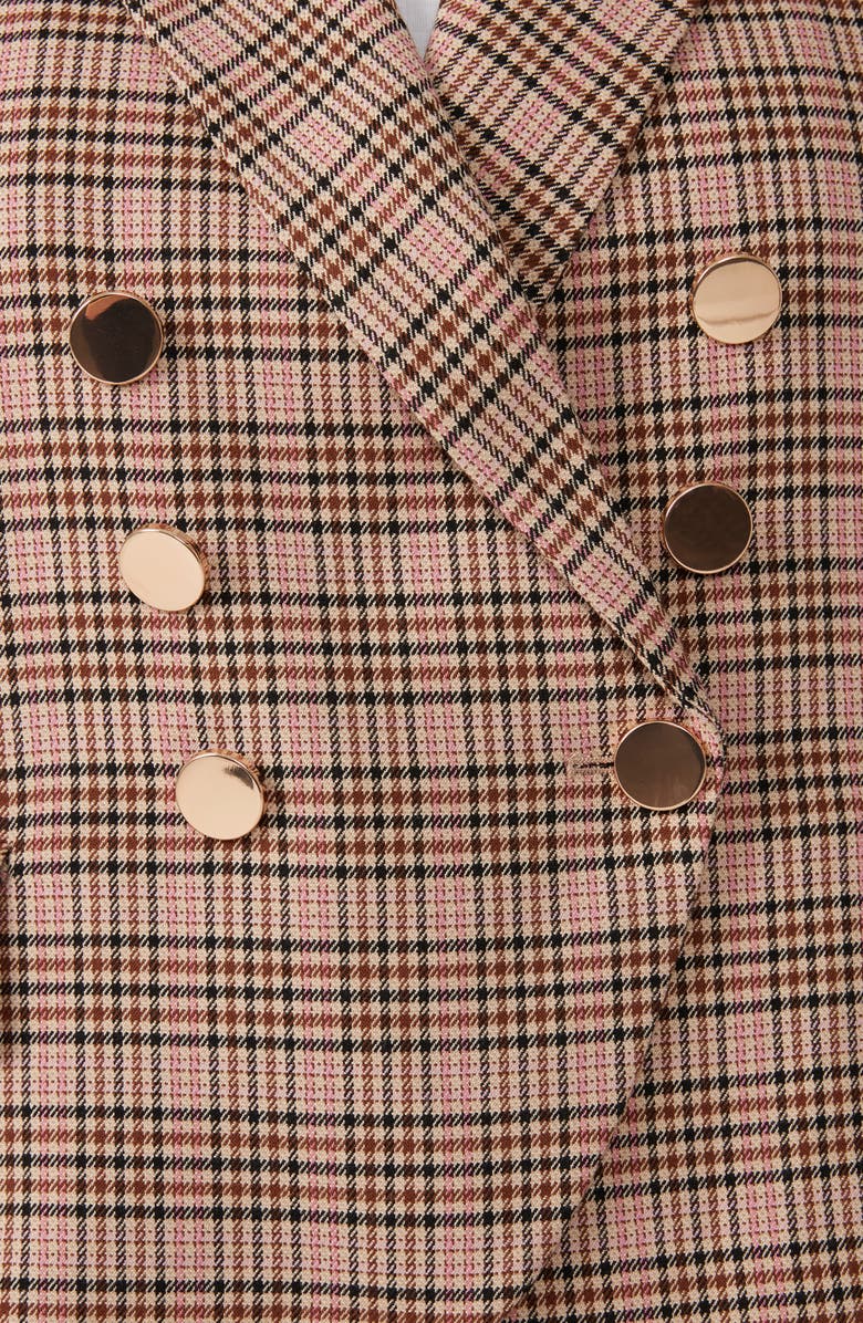 Estelle Penelope Plaid Blazer, Alternate, color, Mocha/ Pink