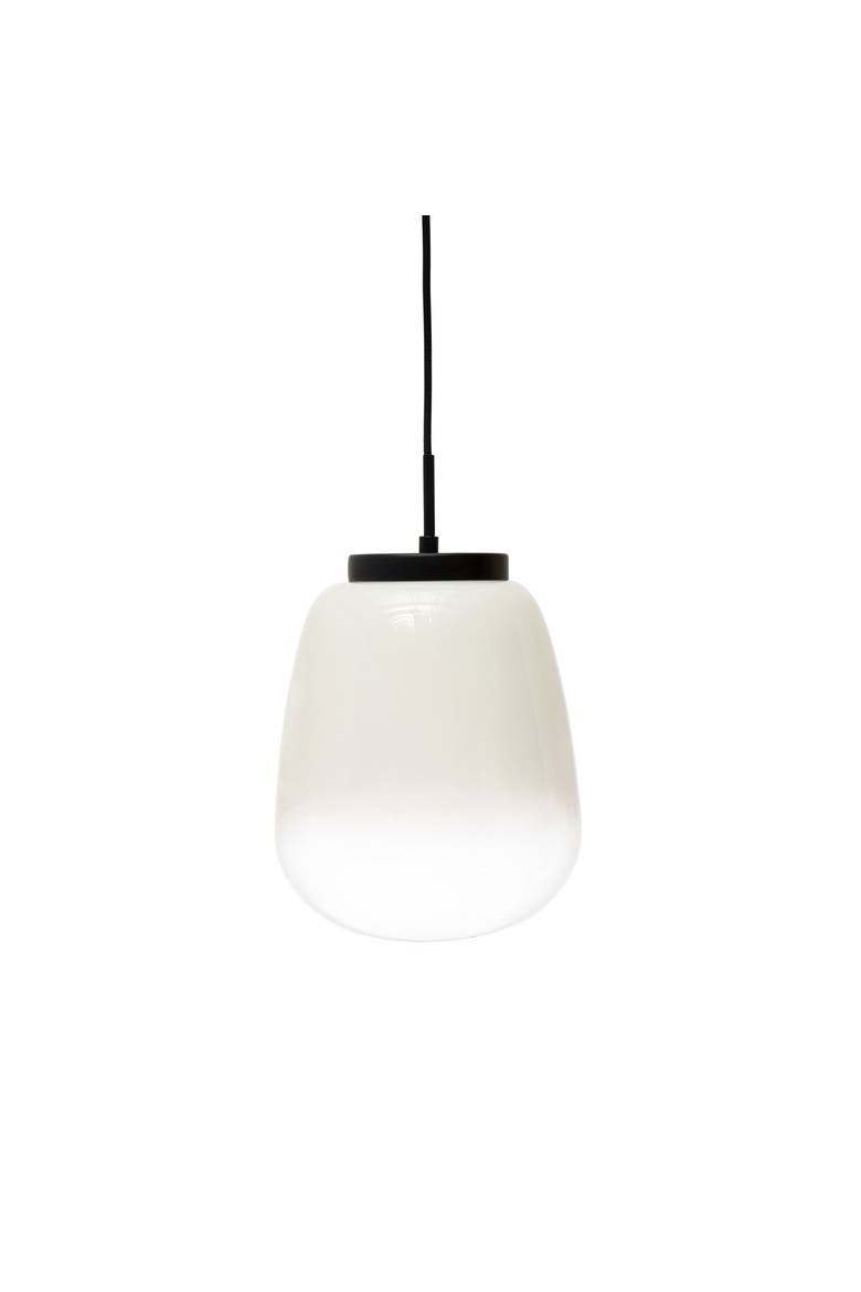 Metal and Glass Pendant Lamp, Main, color, White