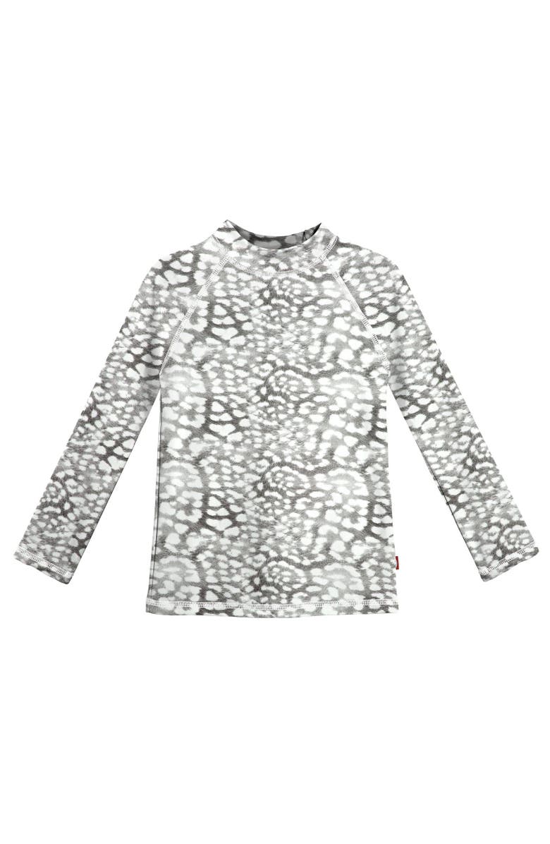 CITY THREADS Girls UPF 50+ Printed Long Sleeve Rashguard Tee, Main, color, Leopard Monochrome