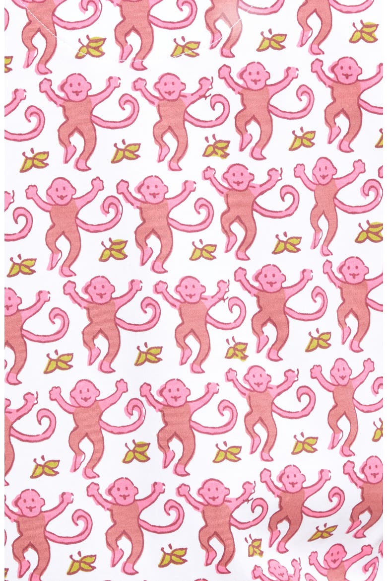 Monkey Polo Short Pajamas, Alternate, color, PINK