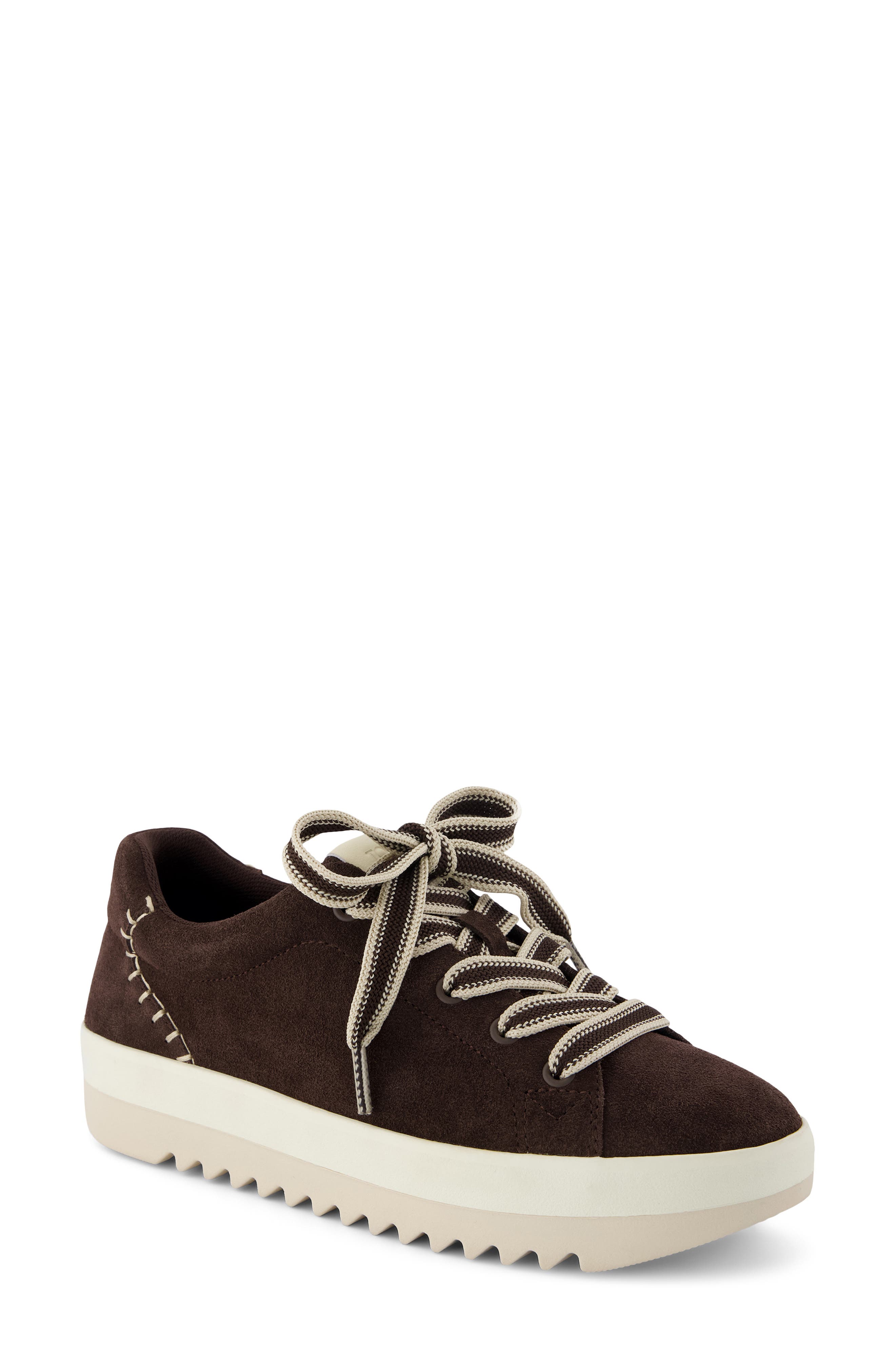 Rea Platform Sneaker, Main, color, DARK BROWN
