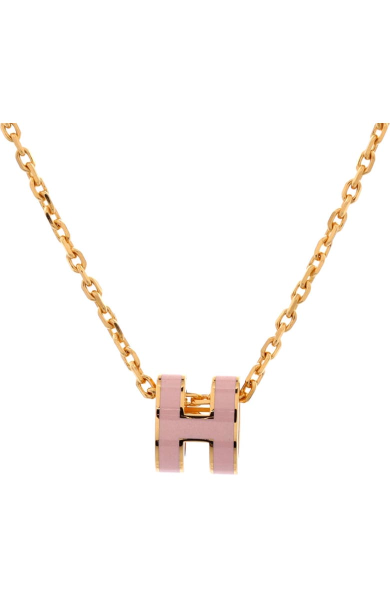 Pre-Owned Hermes Pop H Pendant Chain Necklace Metal and Enamel Mini, Main, color, Pink