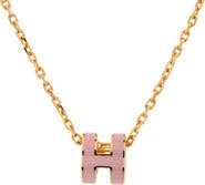 Pre-Owned Hermes Pop H Pendant Chain Necklace Metal and Enamel Mini