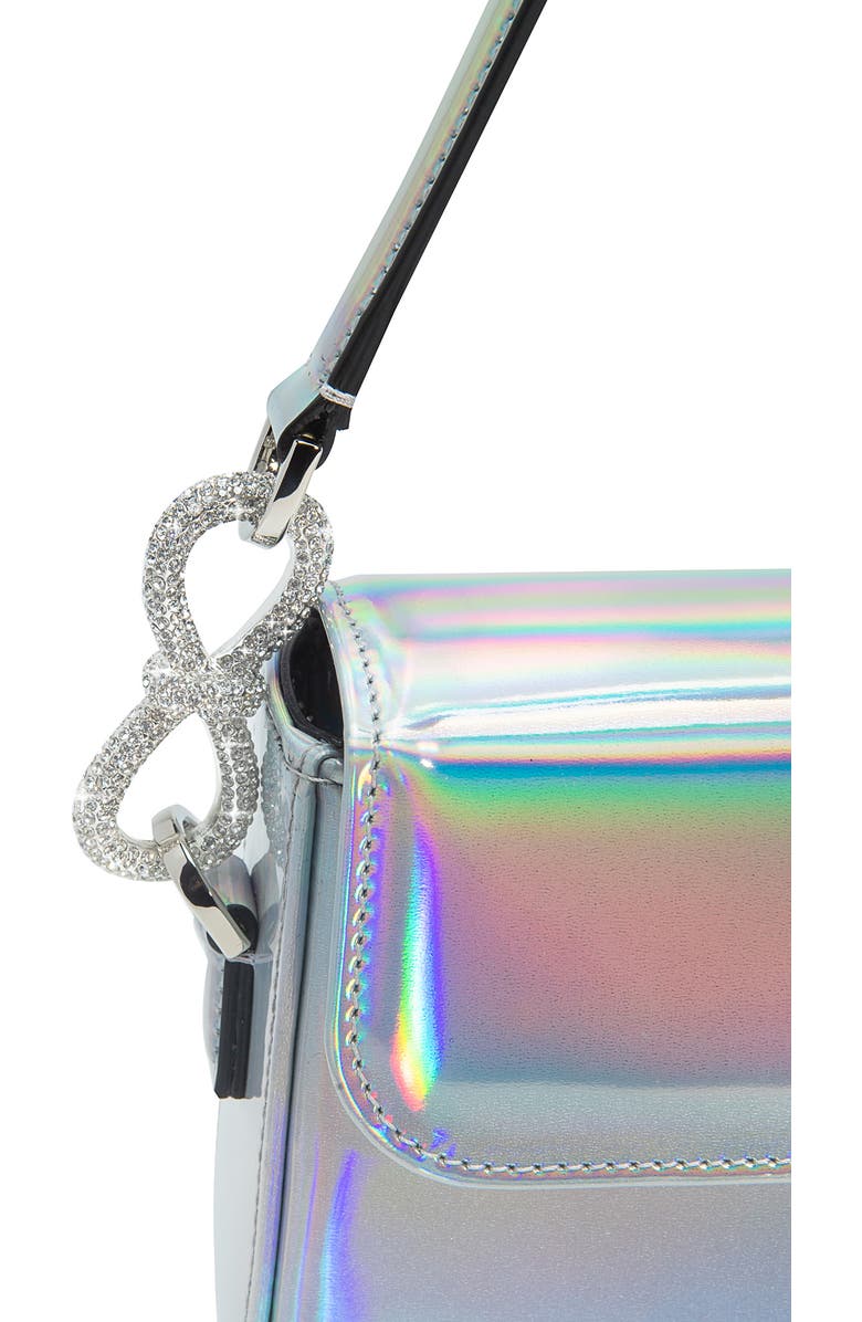 Mach & Mach Crystal Bow Iridescent Leather Handbag, Alternate, color,