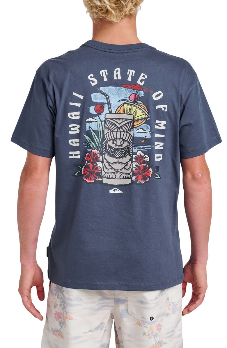 Quiksilver Hawaii Tiki Graphic T-Shirt, Alternate, color, Navy