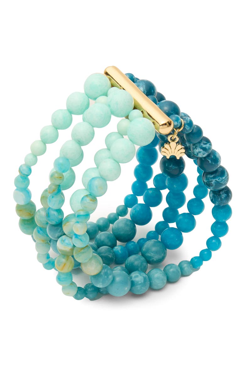 Riviera Five Strand Beaded Bracelet, Alternate, color, SEAFOAM SPRAY