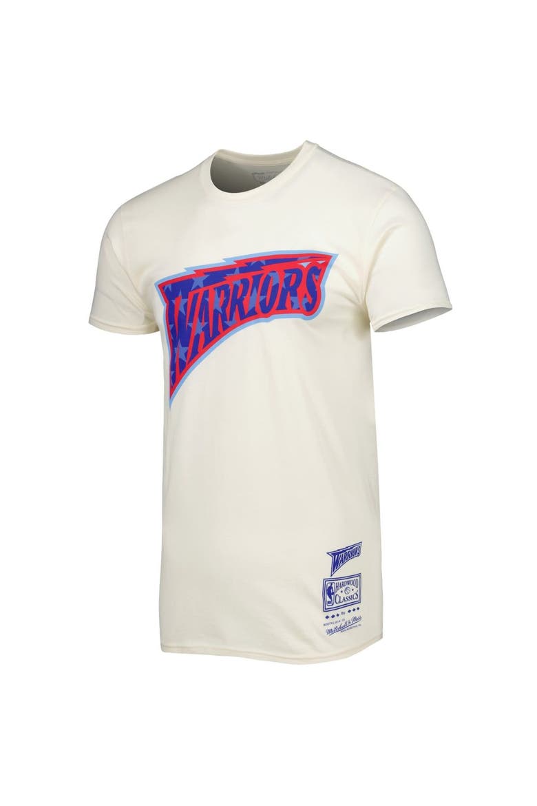 Men's Mitchell & Ness Cream Golden State Warriors Hardwood Classics Americana Freedom T-Shirt, Alternate, color, Cream