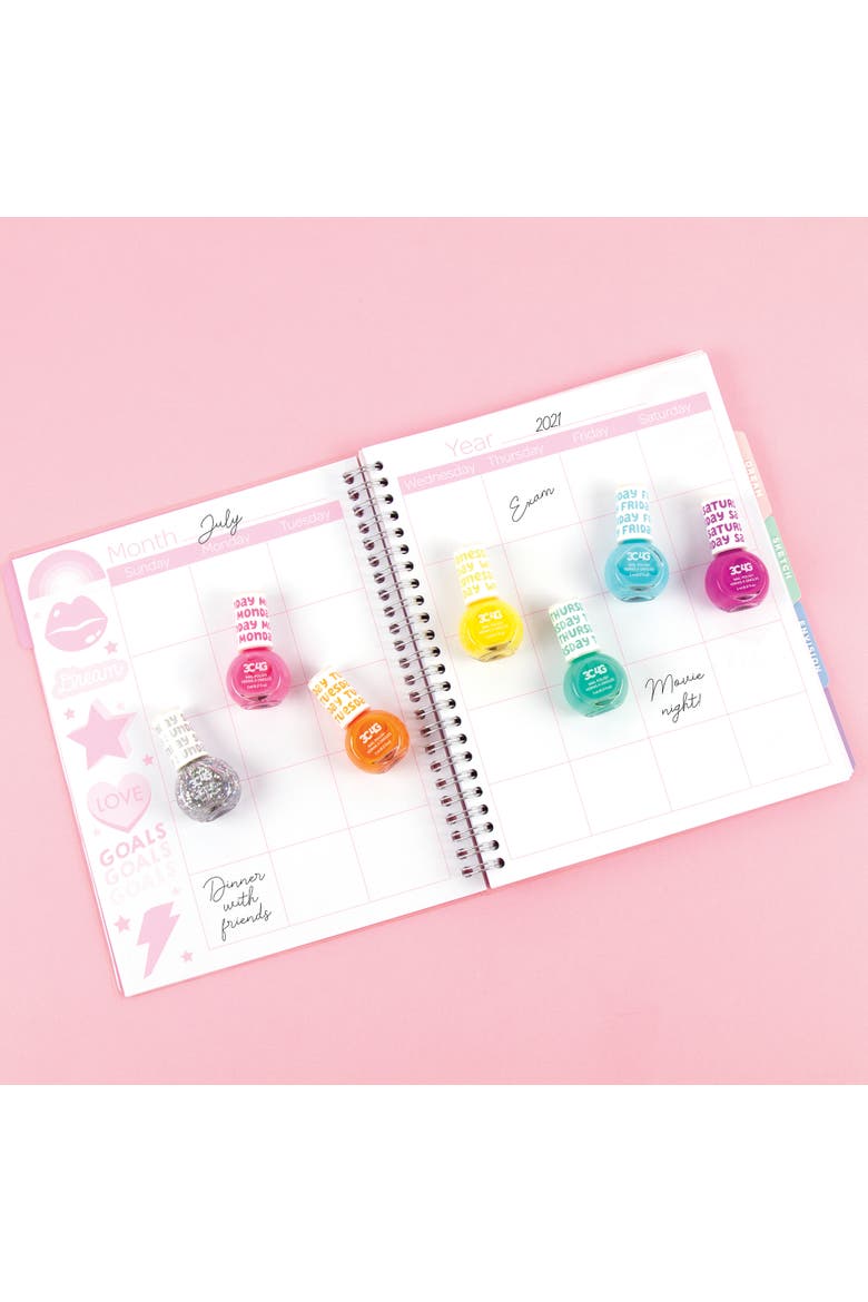 3C4G Rainbow Days Of The Week Nail Polish Set 7 Bottles, Alternate, color, Multicolored