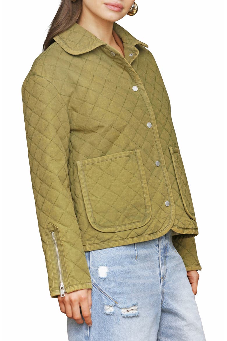 Diamond Quilted Cotton Jacket, Alternate, color, JUNGLE