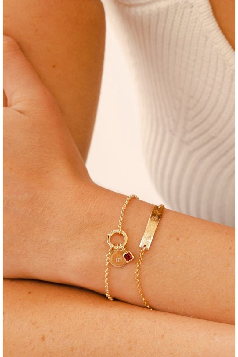 Rolo Charm Bracelet with Link Lock, Alternate, color, Gold Filled