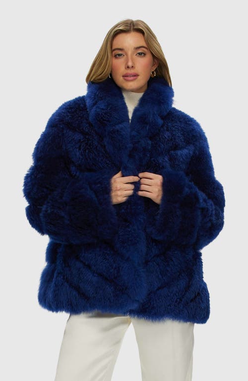 Gorski Select Cashmere Goat Diagonal Jacket In Blue