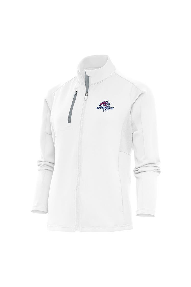 Women's Antigua  White Binghamton Rumble Ponies Generation Full-Zip Jacket, Main, color, White
