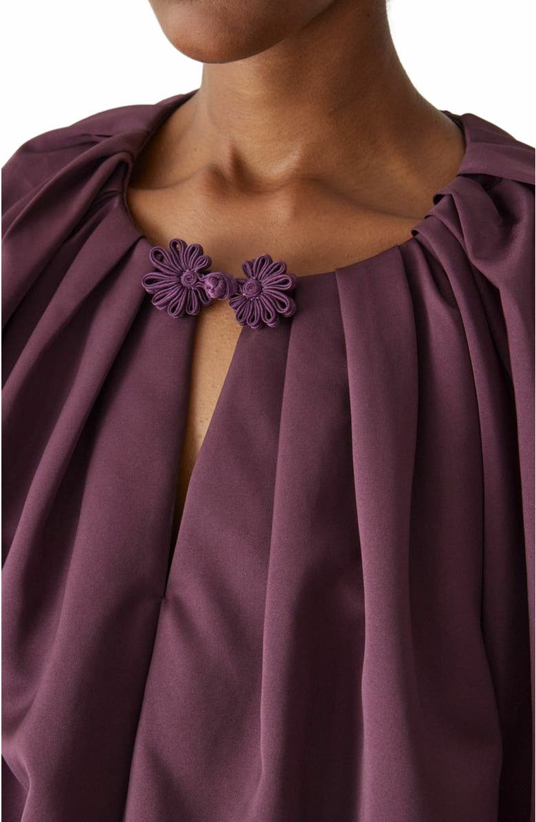 Rebecca Taylor Techy Sateen Bubble Top, Alternate, color, Plum