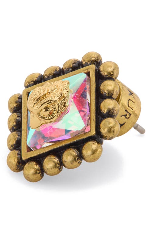 Kurt Geiger London Eagle Head Crystal Stud Earrings In Gold
