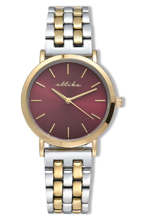 Classic Round Dial Two-Tone Bracelet Watch