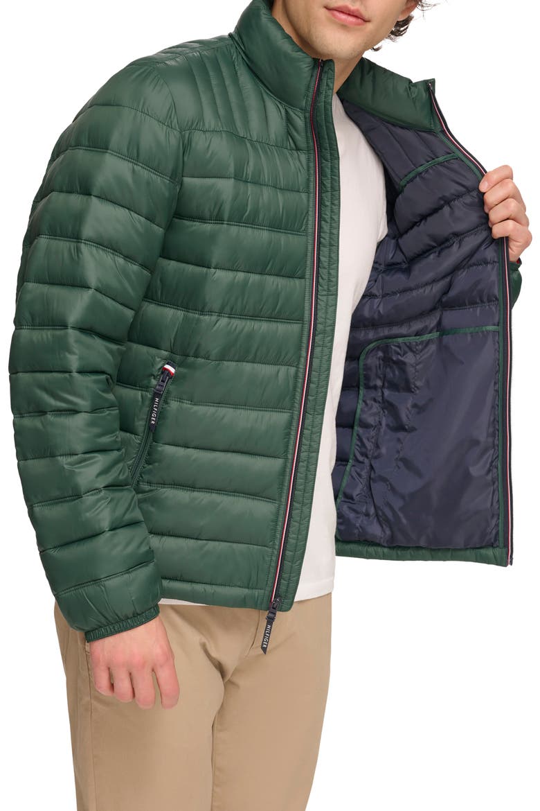 Packable Faux Down Puffer Jacket, Alternate, color, PINE