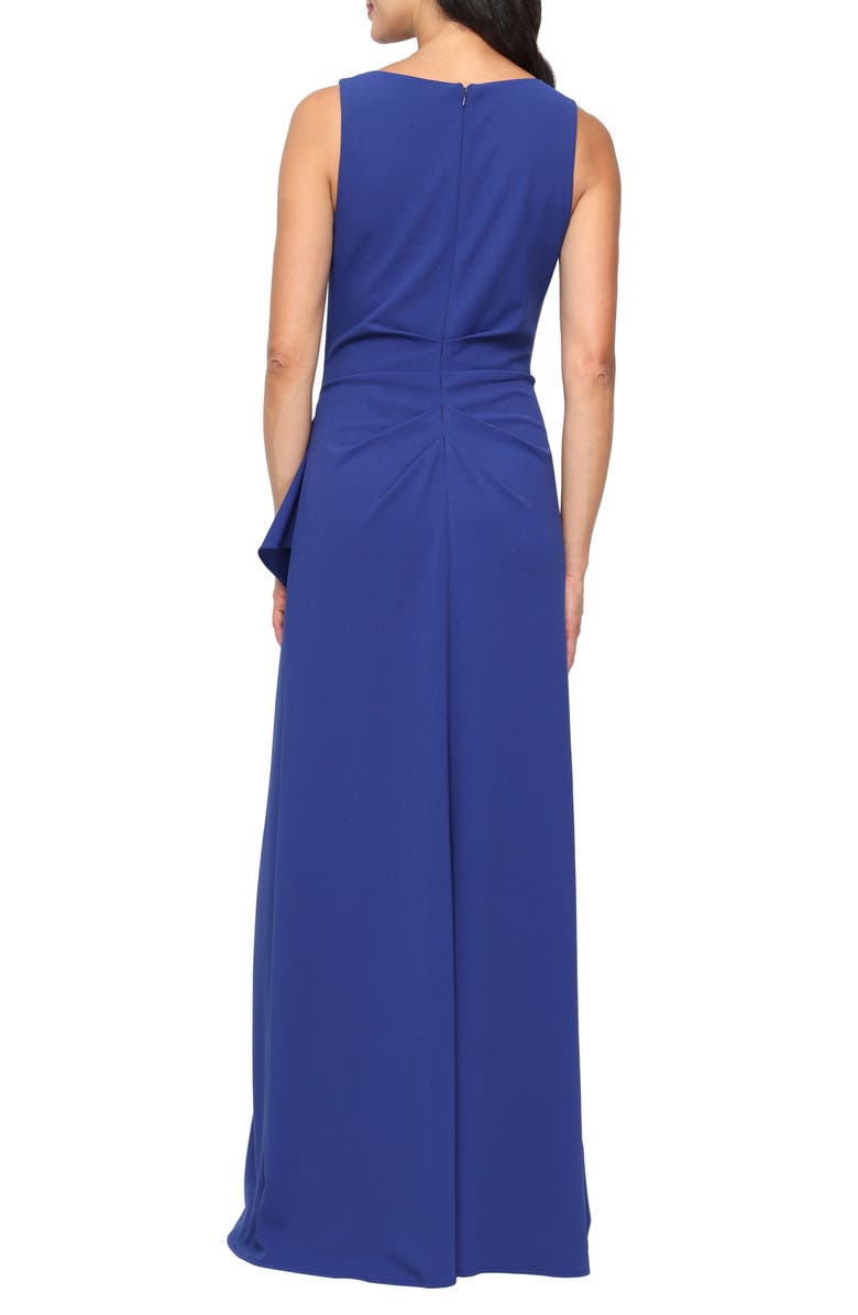 Alex Evenings Ruffle Stretch Crepe Gown, Alternate, color, Cobalt
