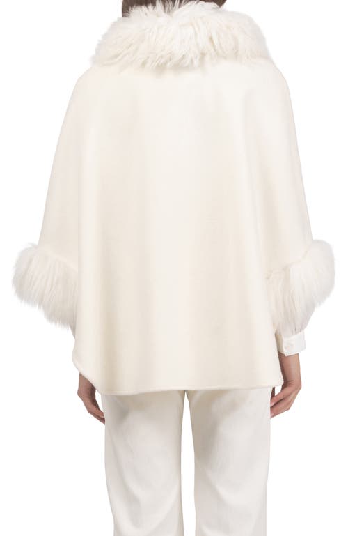Gorski Select Wool Cape With Select Lamb Collar And Cuffs In White