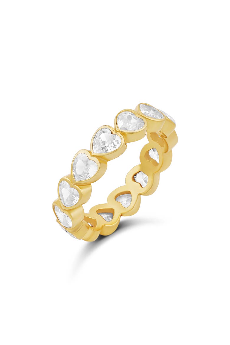 Heart Cubic Zirconia Eternity Band, Main, color, GOLD