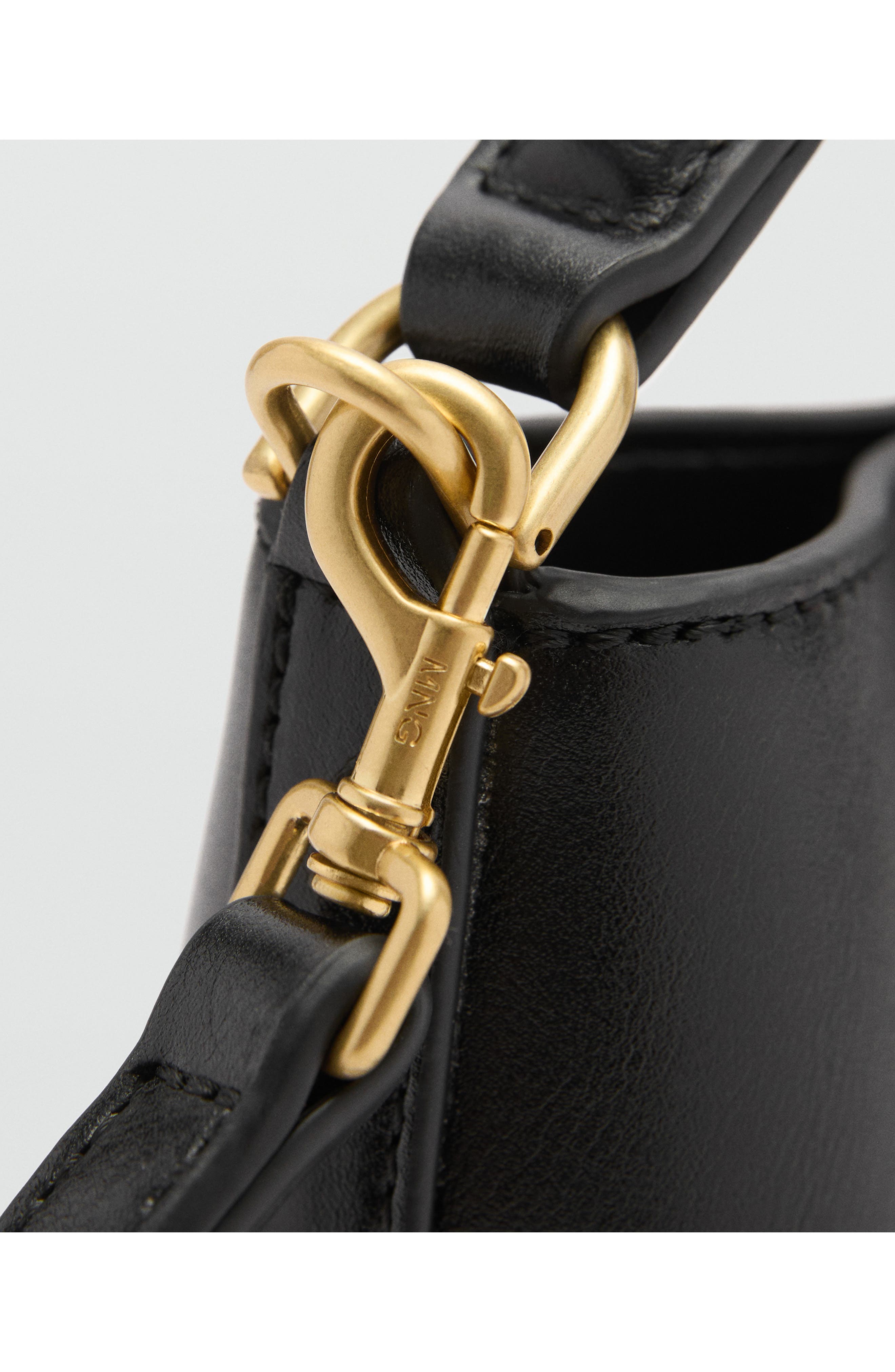 MANGO Mini Faux Leather Shopper Bag, Alternate, color, 