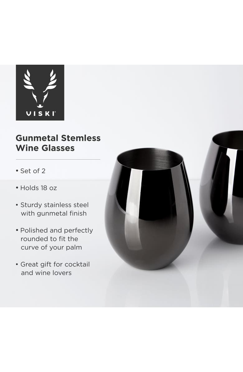 Viski Stemless Wine Glasses Set of 2, Alternate, color, Warren