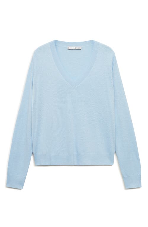 Mango V-neck Sweater In Blue
