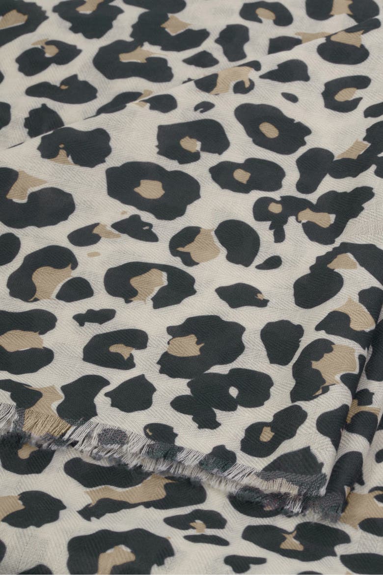 Leopard Printed Scarf, Alternate, color, TAUPE