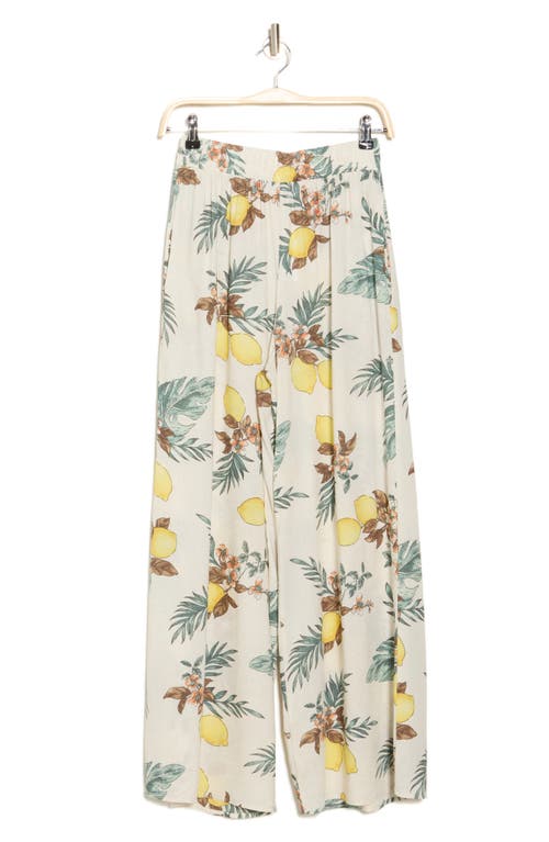 RENEE C RENEE C LEMON PRINT WIDE LEG PANTS 