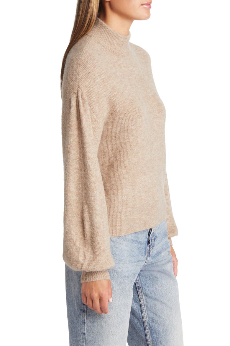 Rubellefile Mock Neck Sweater, Alternate, color, SILVER MINK MELANGE