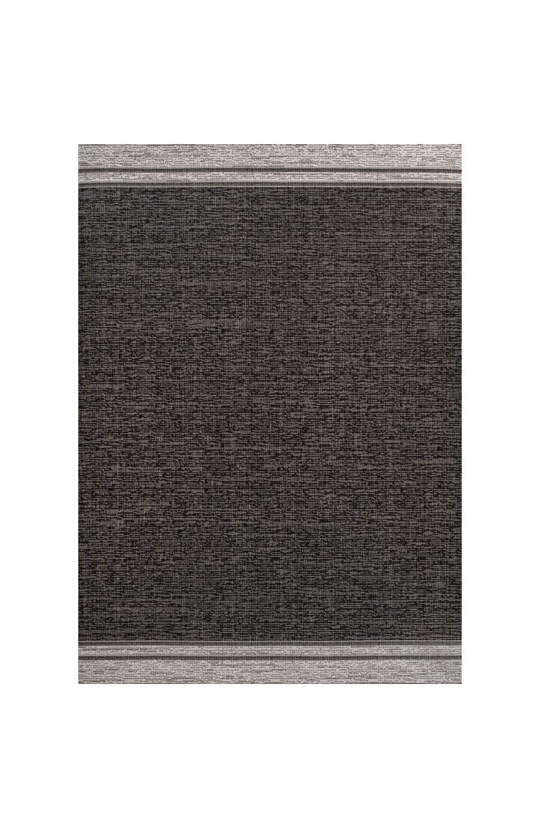 JONATHAN Y Alda Modern Minimalist Mingled Solid Indoor/Outdoor Area Rug, Main, color, Black/Cream