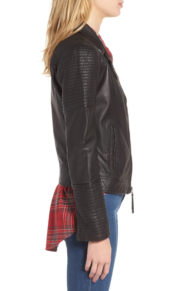 Treasure & Bond Quilted Leather Moto Jacket, Alternate, color, 