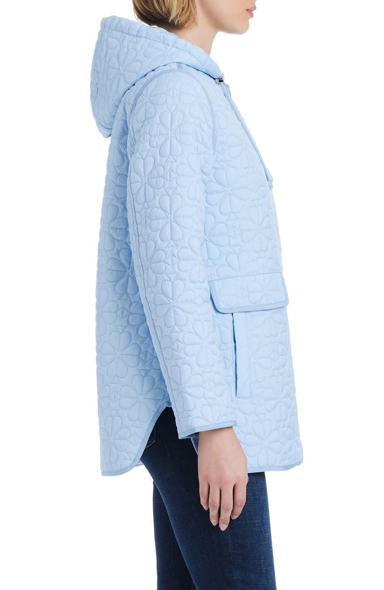 Kate Spade New York spade floral quilted a-line jacket, Alternate, color, Clear Sky