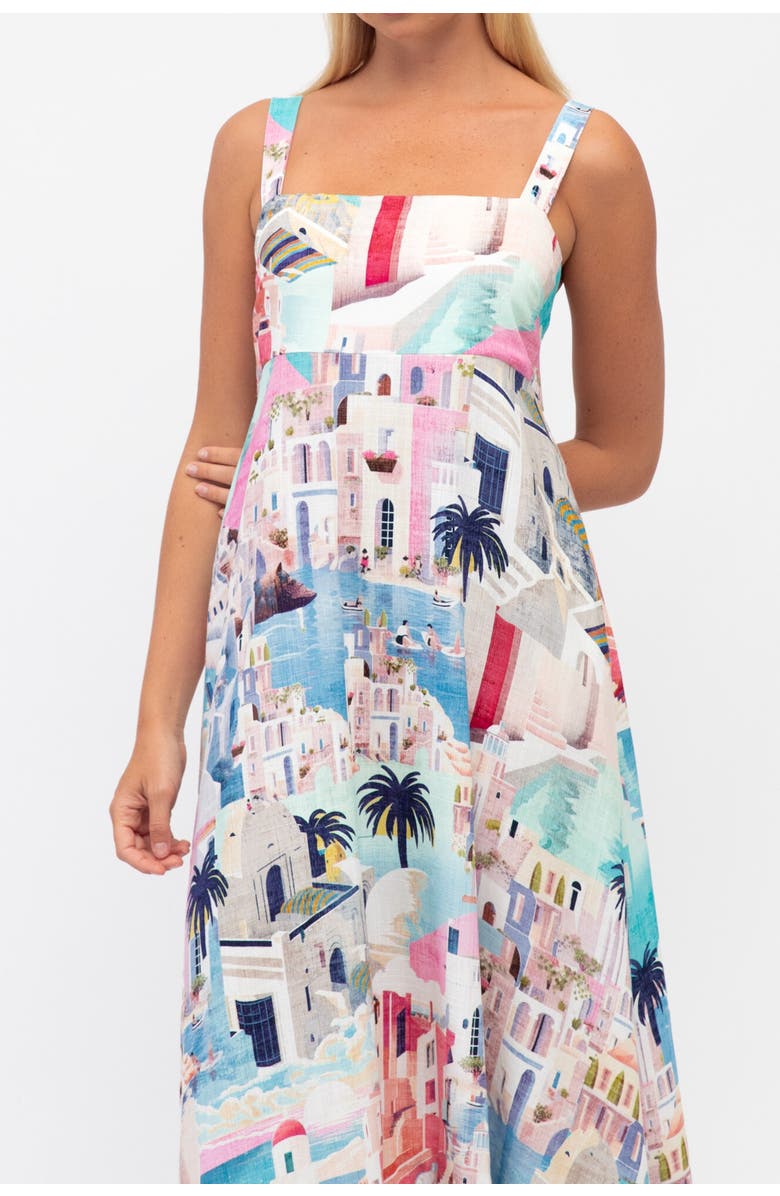 White Closet Sunny Santorini Maxi Dress, Alternate, color, Blue