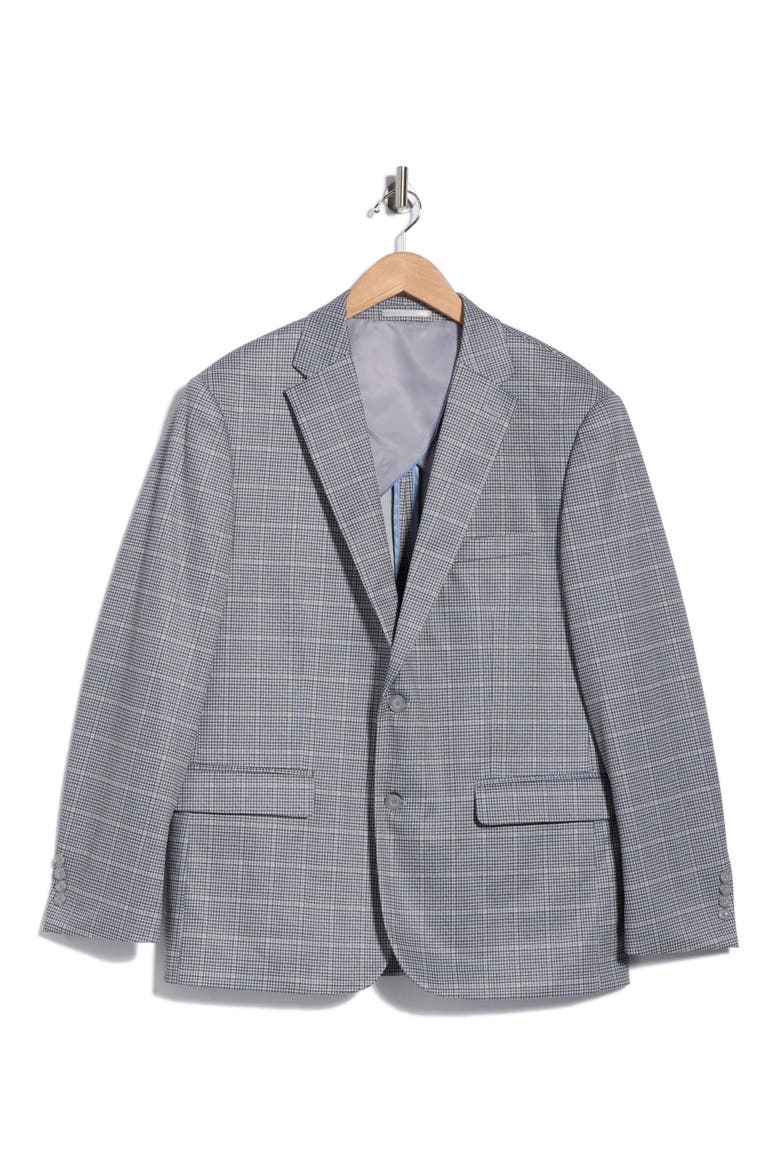 Plaid Sport Coat, Main, color, WHITE MULTI