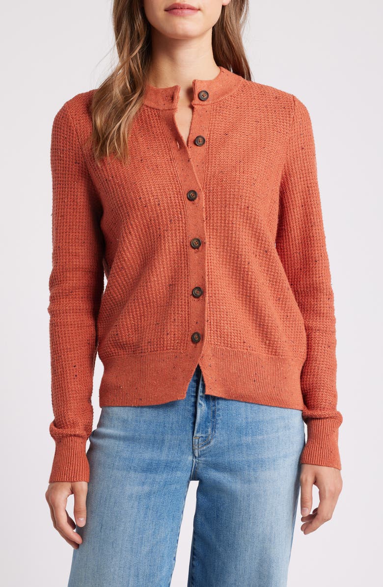 NIC+ZOE Vital Tweed Waffle Stitch Cardigan, Alternate, color, Spice Mix