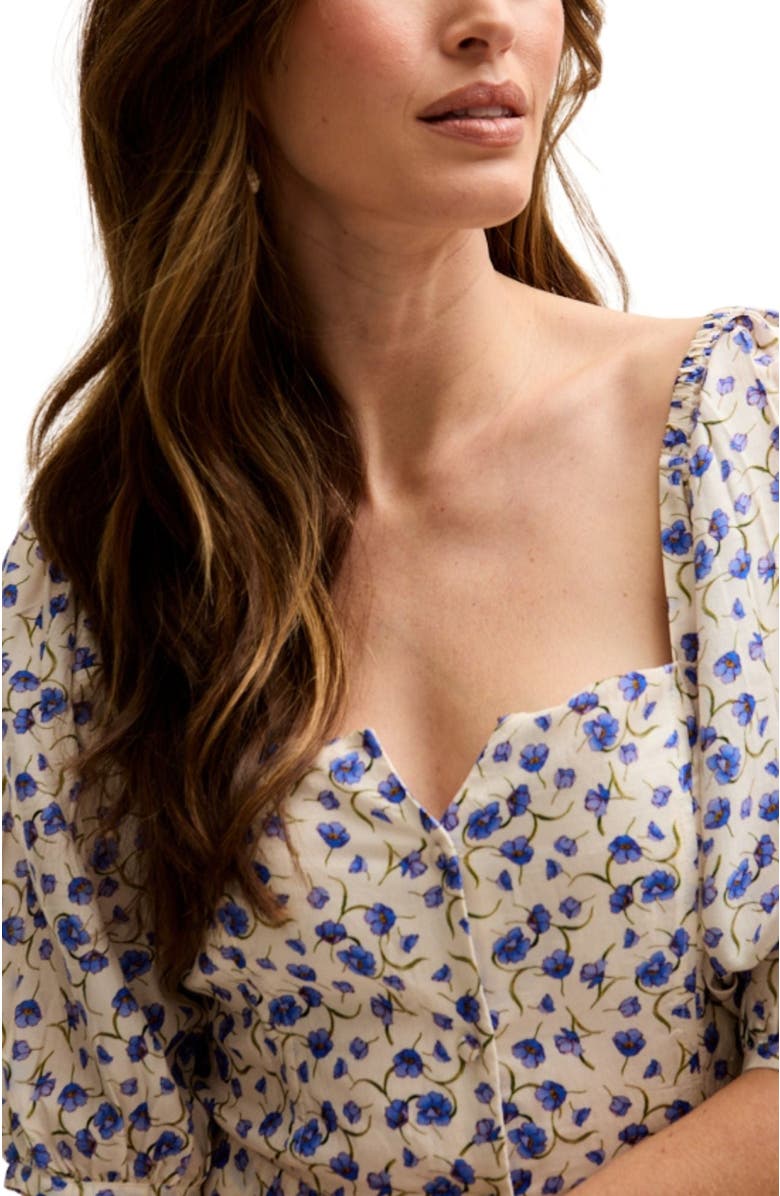 LILY AND LIONEL April Button Front Floral Print Midi Dress, Alternate, color, Open Miscellaneous