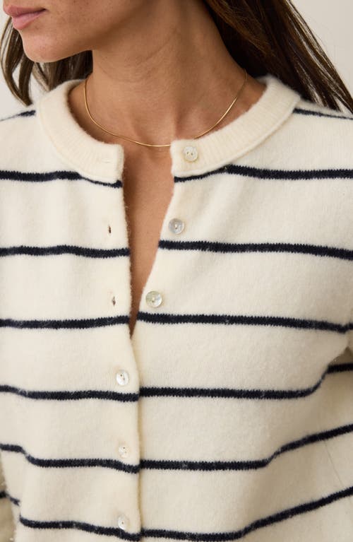 Marine Layer Sausalito Stripe Wool Blend Cardigan In Multi