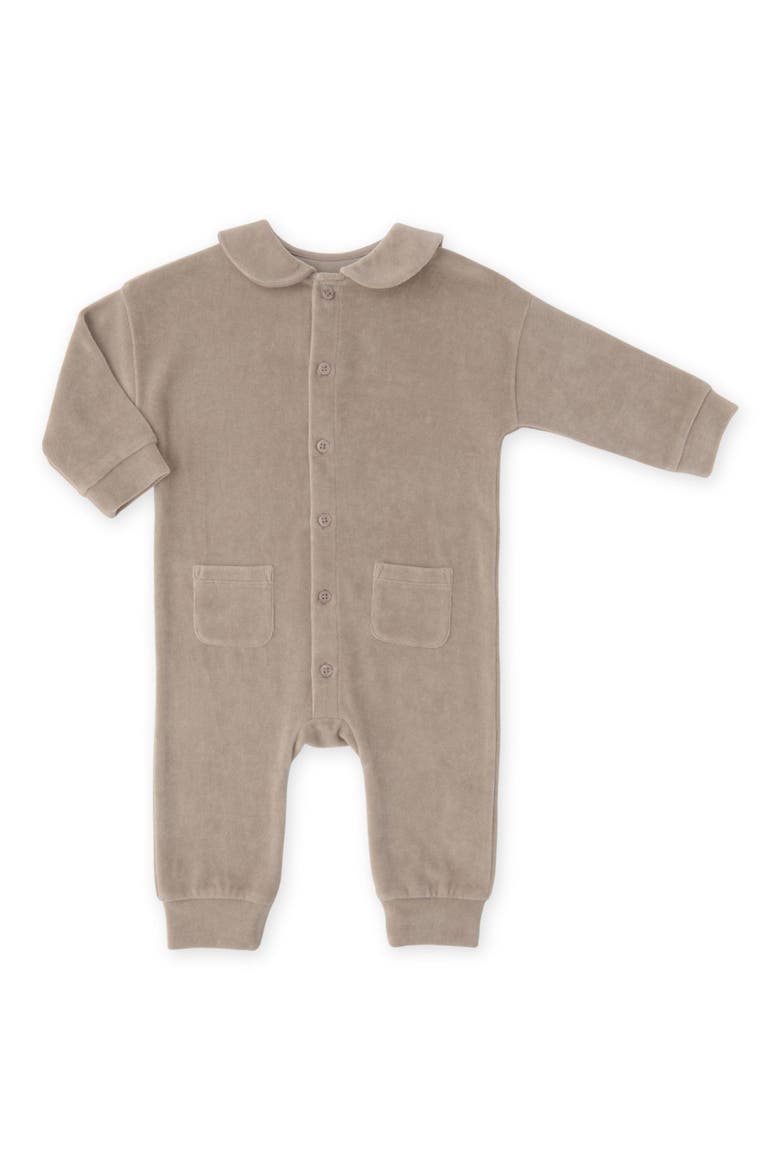 Kids' Velour Placket Romper, Main, color, RABBIT