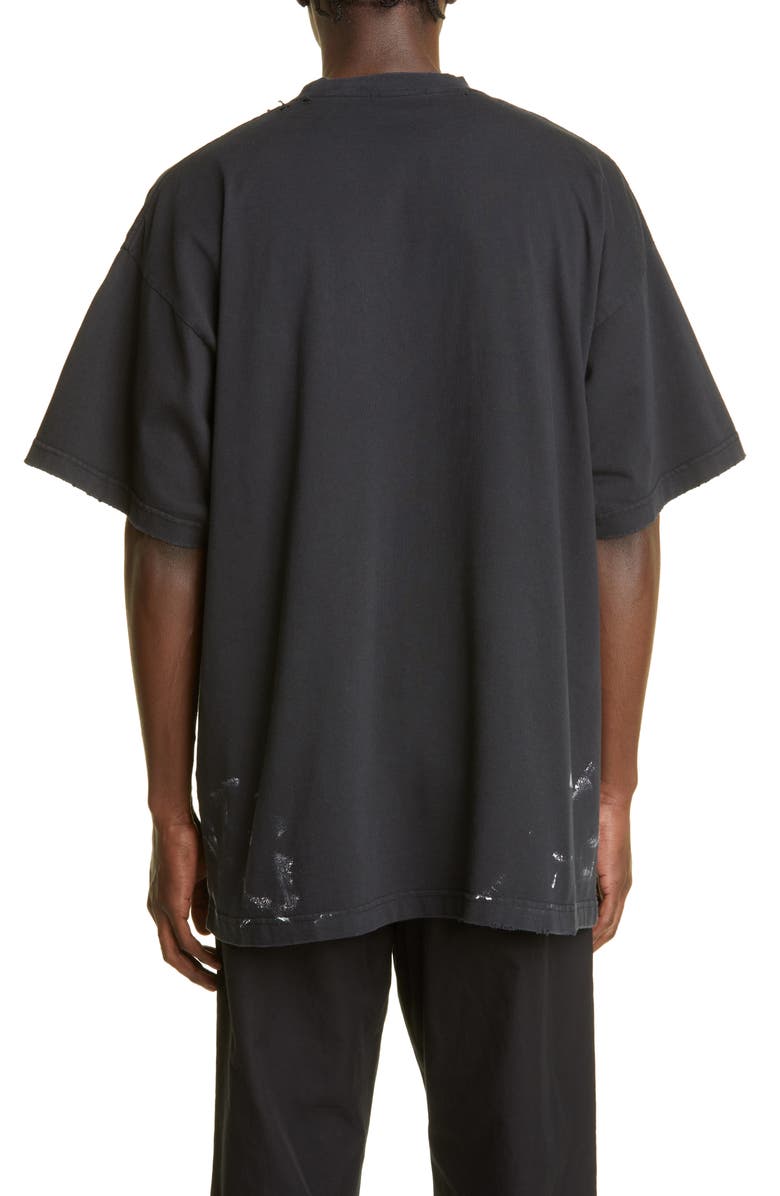 Balenciaga Men's Oversize Metal Logo Graphic Tee, Alternate, color, 