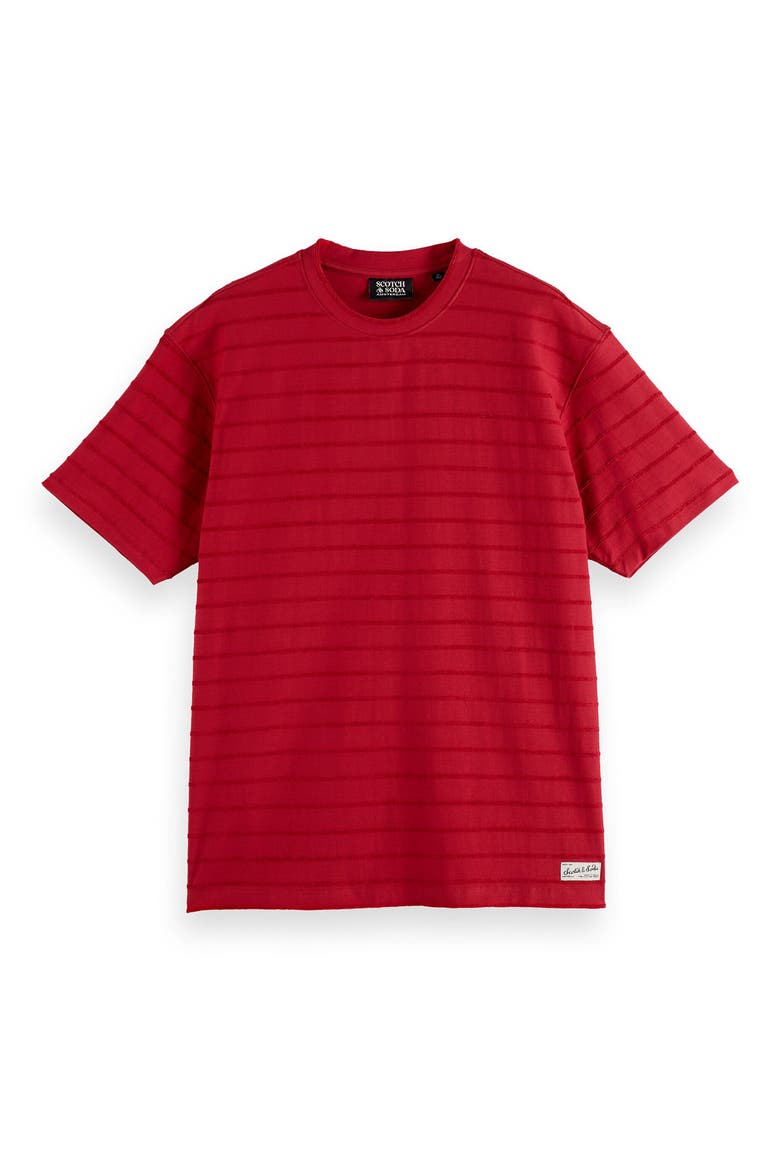 Relaxed Fit Striped Cotton T-Shirt, Alternate, color, ROADSIDE RED