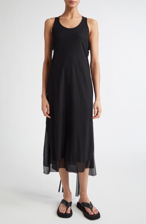 SETCHU Tiered Sheer Tank Dress in Black  product
