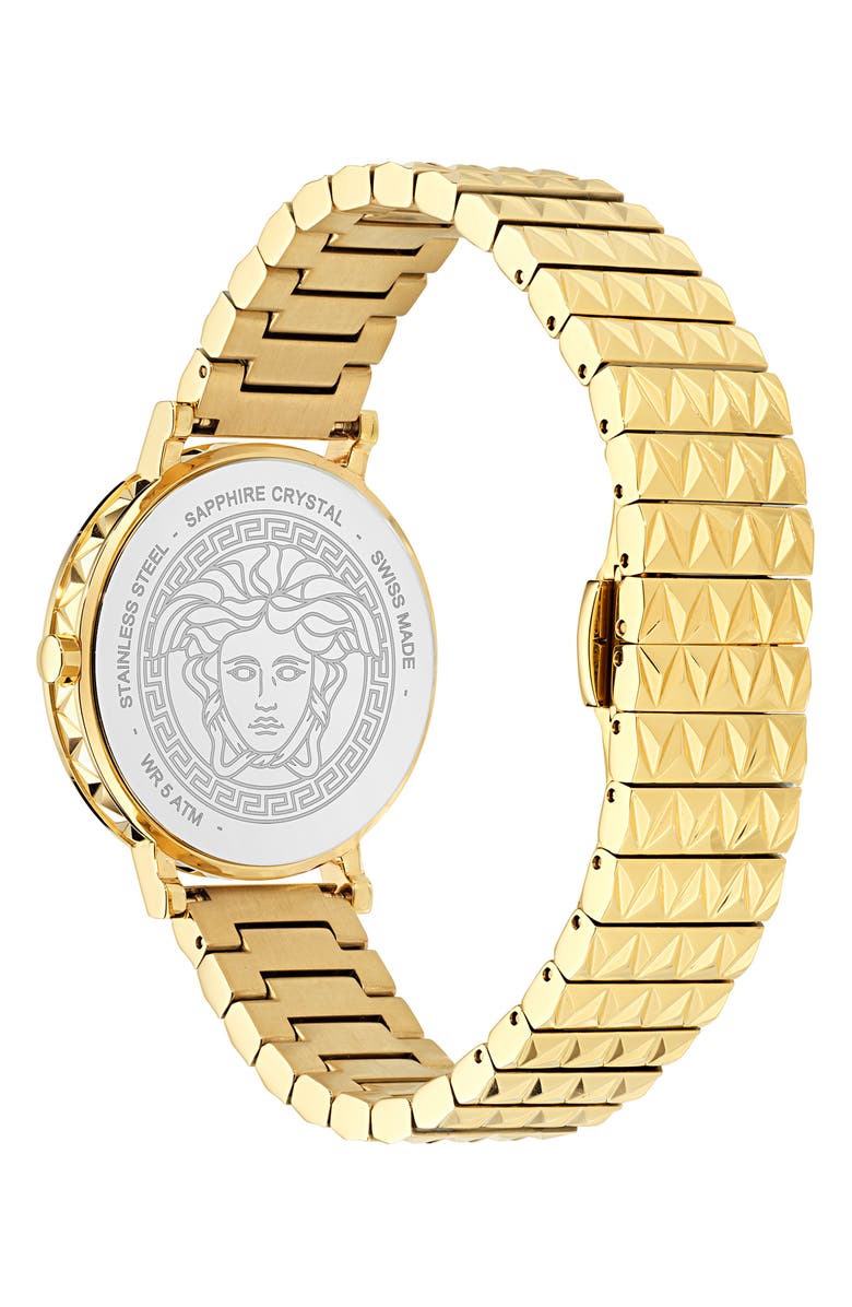 Versace Daedalus Bracelet Watch, 35mm, Alternate, color, Yellow Gold